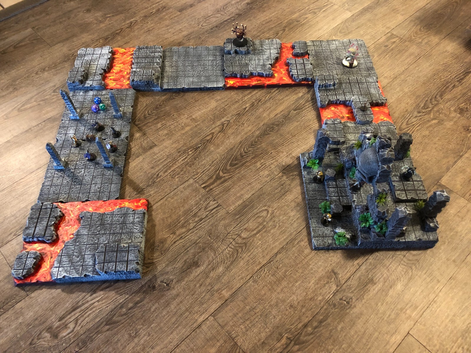 Lava Temple Ruin Set 28mm Terrain Scenery for D&D Pathfinder