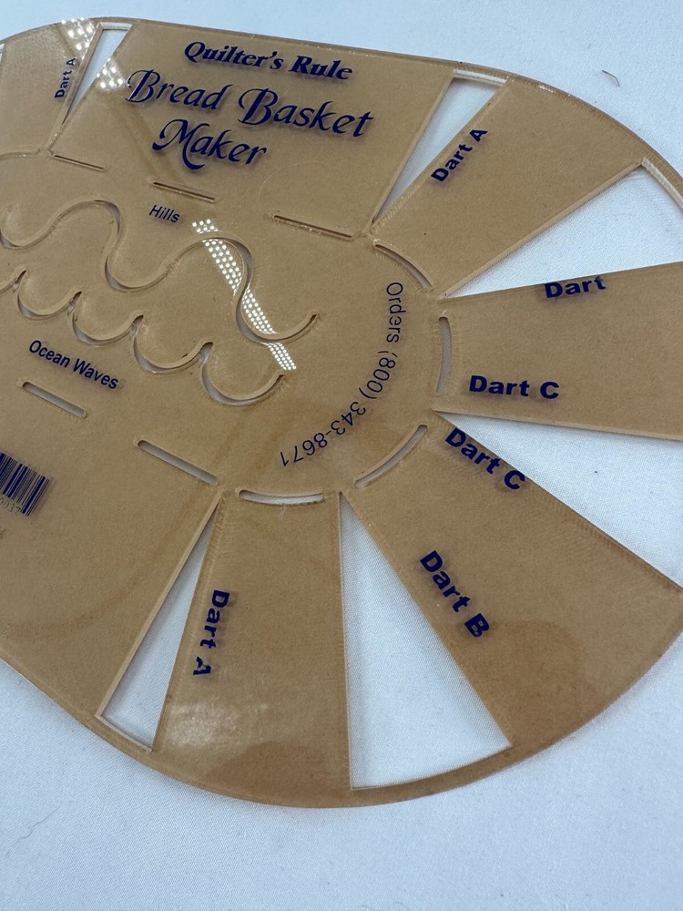 Quilter's Ruler Quilted Bread Basket Pattern Maker Plastic Template.