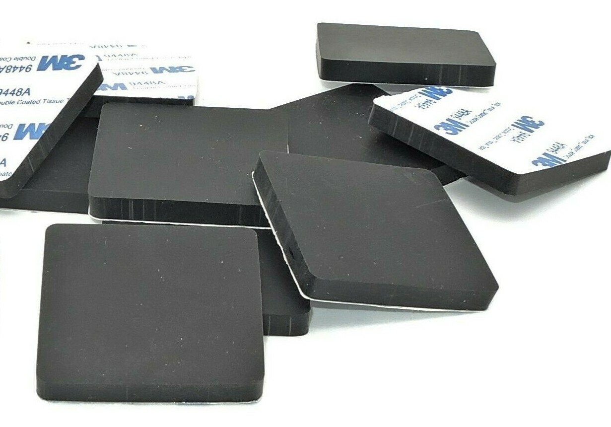 2" Square x 1/4" Thick Silicone XL Rubber Pads Rubber Feet Bumpers 3M Backing