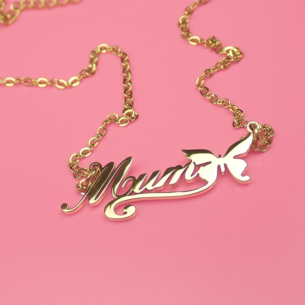 Mum With Butterfly Necklace