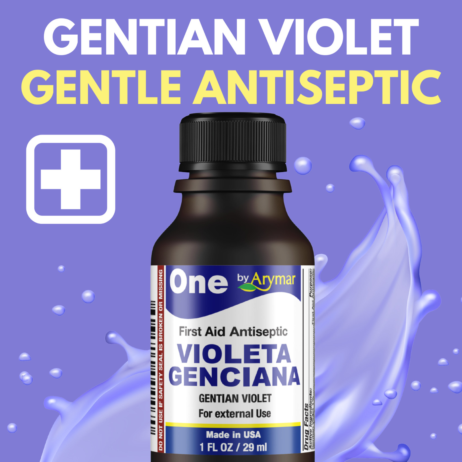 Arymar Violeta Genciana First Aid Antiseptic for Wounds, 1 fl oz (2-Pack)