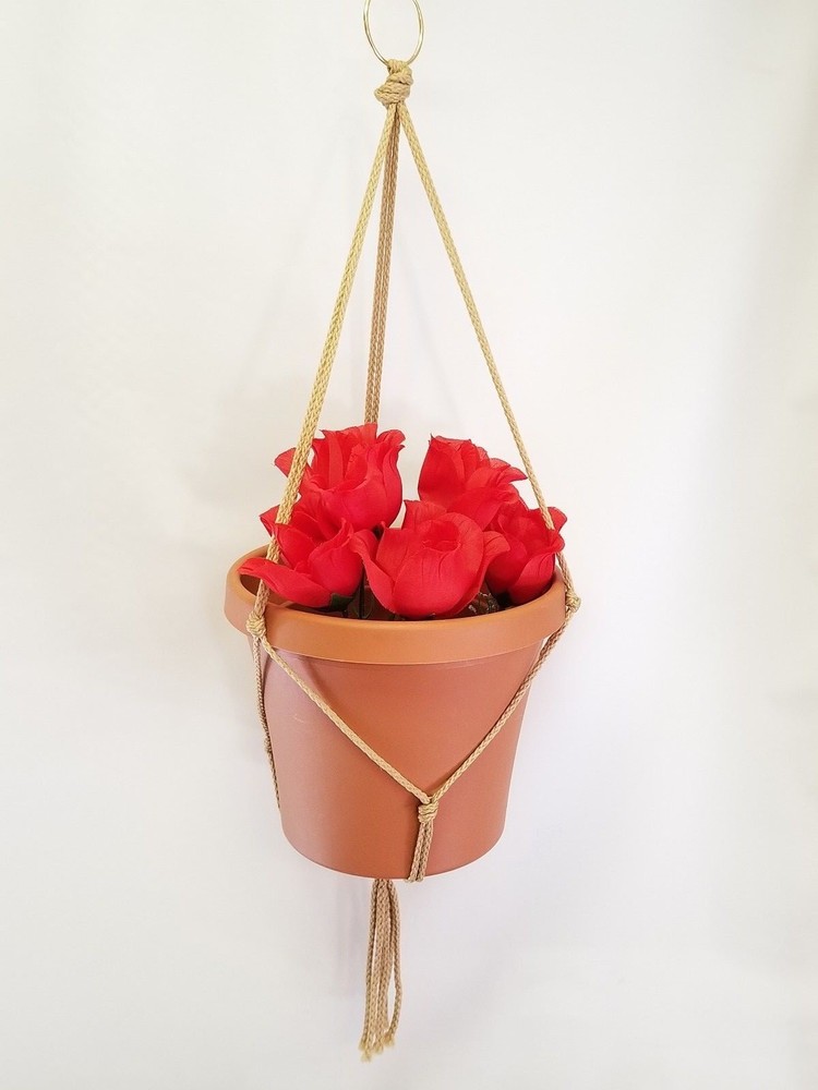 MACRAME PLANT HANGER 26 inch Basic Style - Choose Color