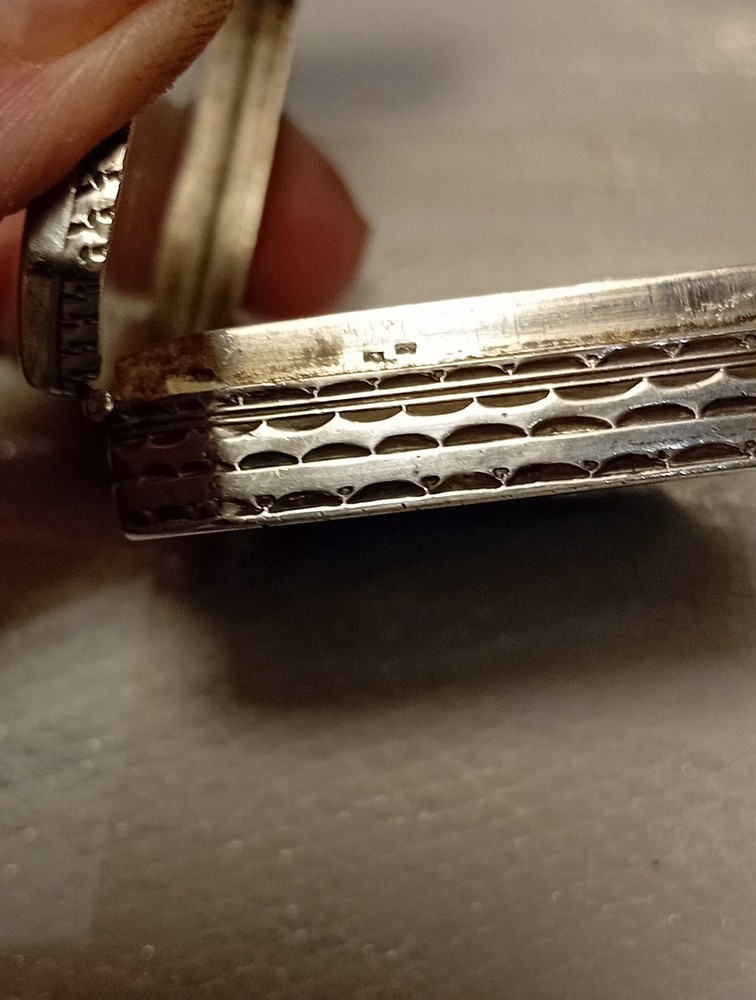 Solid Silver Snuff Box, German 1890, Louis XV Style.