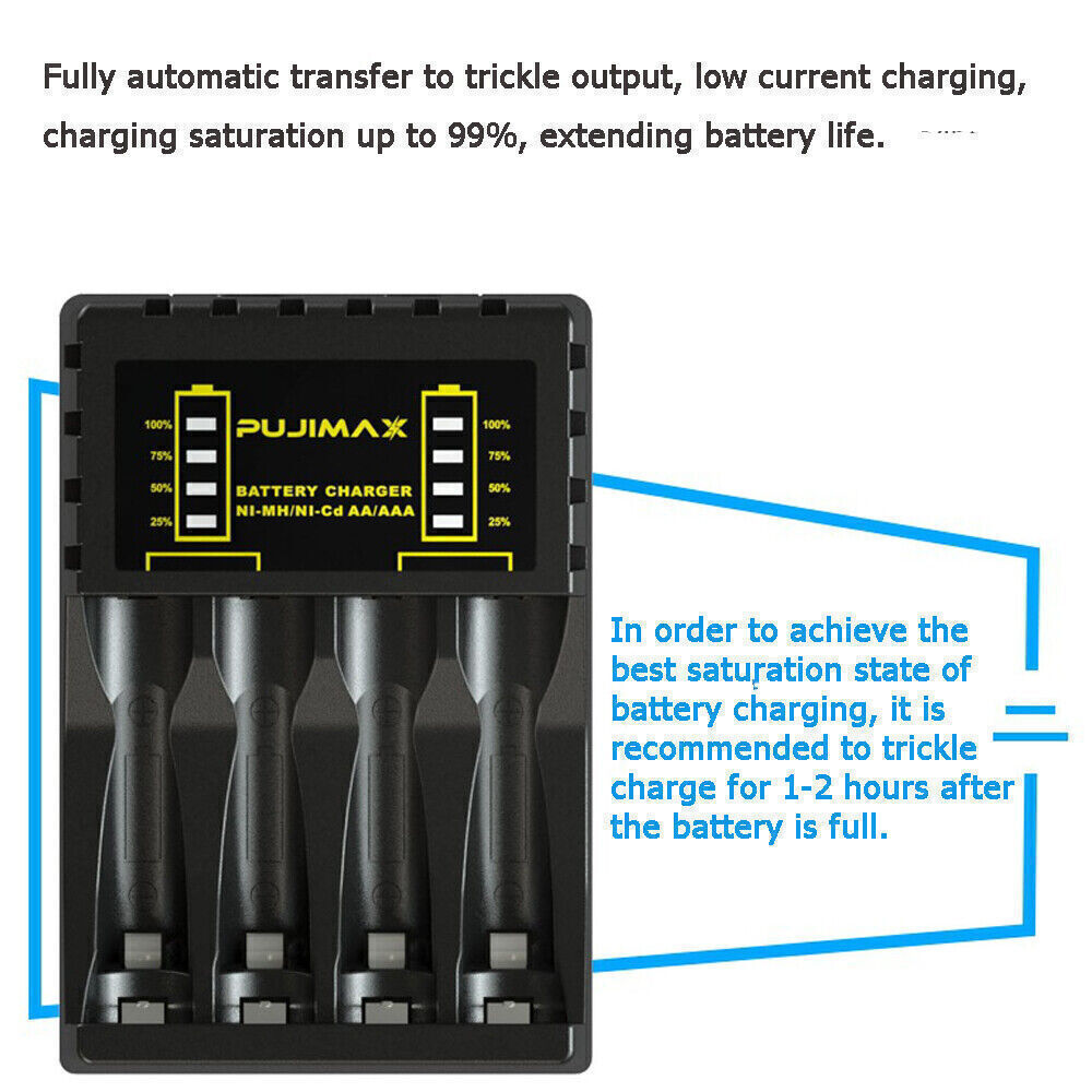 Intelligent Battery Charger 4 Slot For AA AAA NI-CD NI-MH Rechargeable Batteries