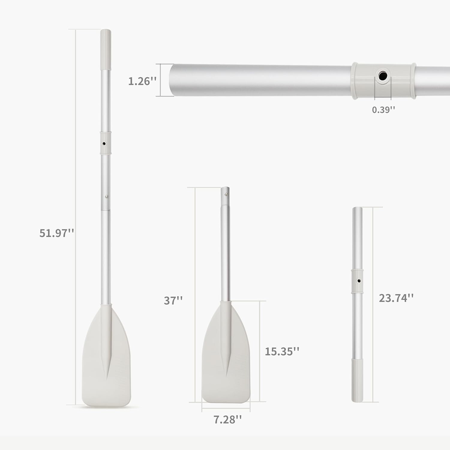 2 Sets- Aluminum Boat Oars Dinghy Paddle Board Kayak Canoe Row Boat Inflatable