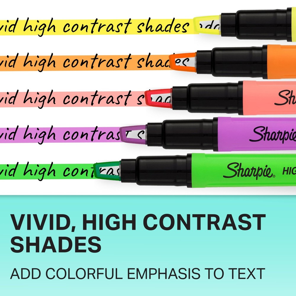 Sharpie Clear View Highlighter Sticks, Chisel 1 Count (Pack of 8), Assorted