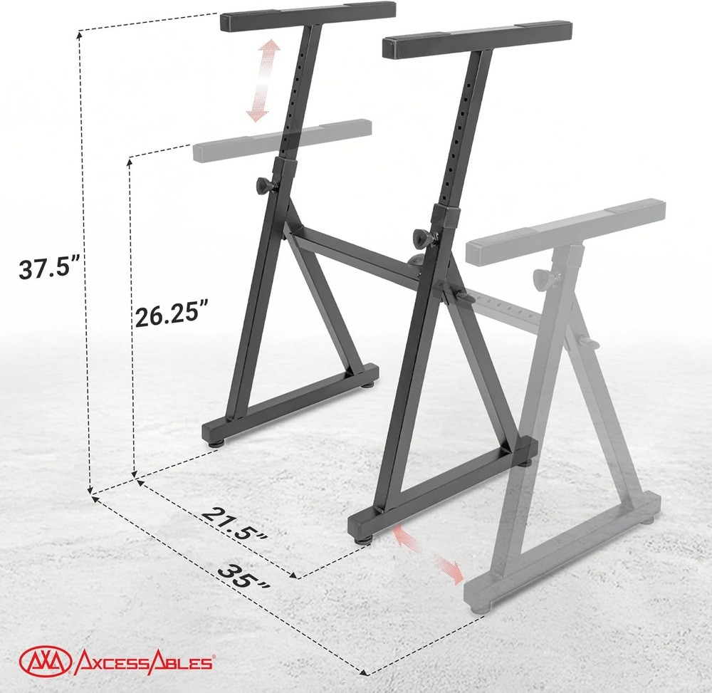 AxcessAbles KBS-FTT Adjustable Portable Keyboard Stand with Flat Tabletop
