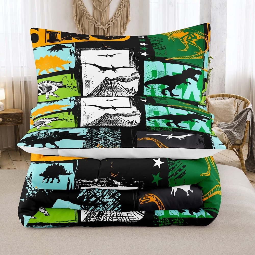Bodhi Dinosaur 4018 Microfiber Polyester Bedding Set, Twin, 2 Pieces