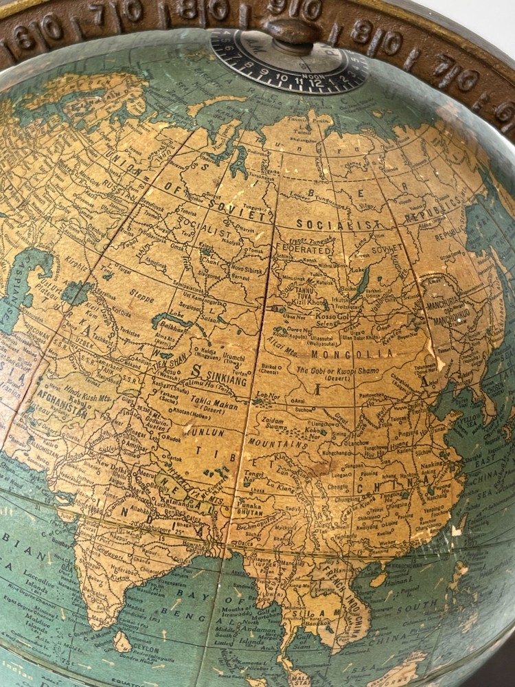 Cram's Universal Territorial Globe 12" 1930's Vintage