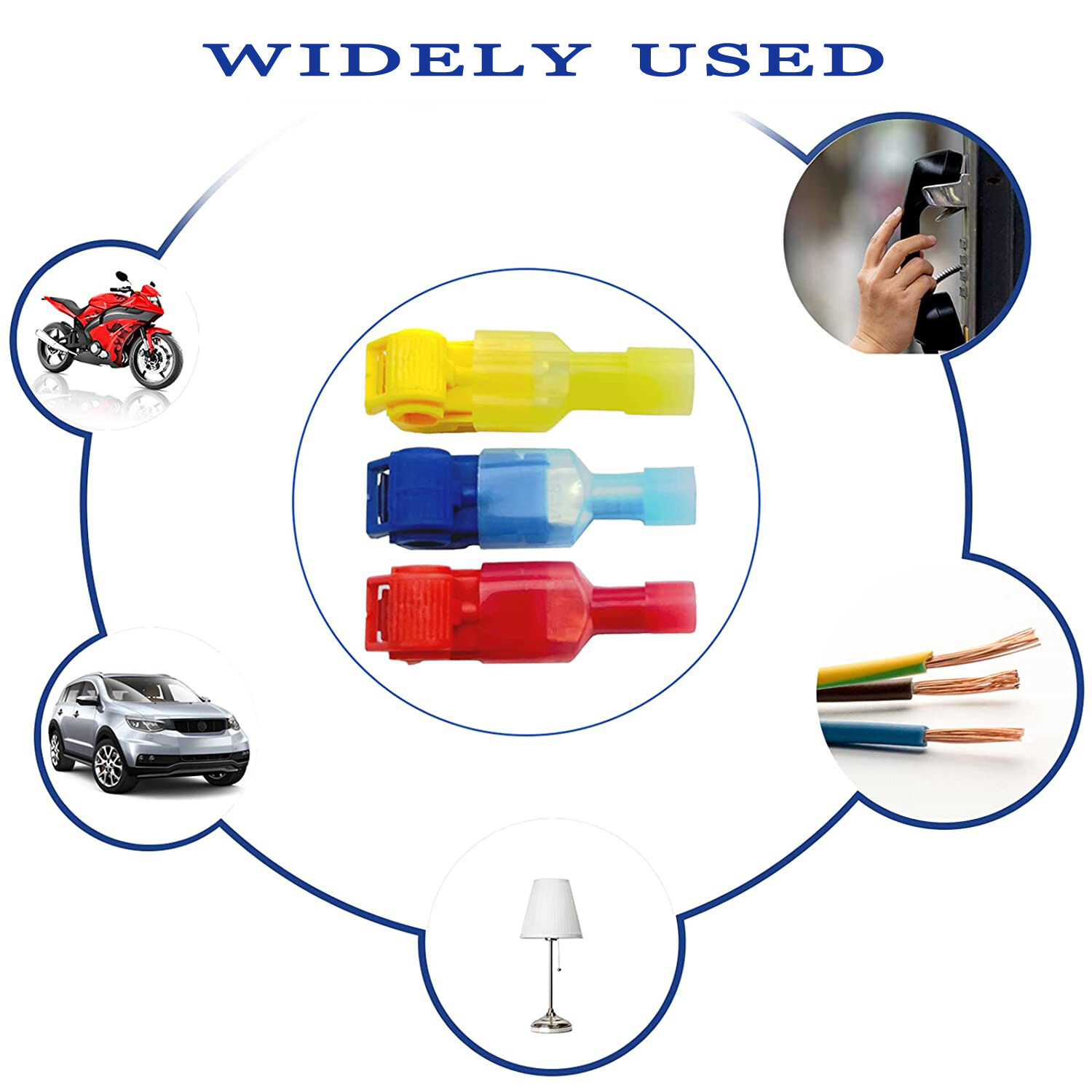 240/60psc T-Taps Wire Terminal Connectors Insulated Quick Splice Combo Kit