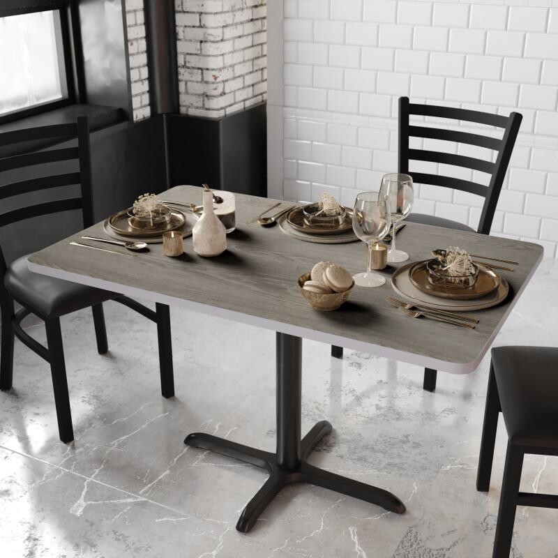 30" x 48" Rectangular Rest. Table Top with White or Gray Reversible Laminate Top