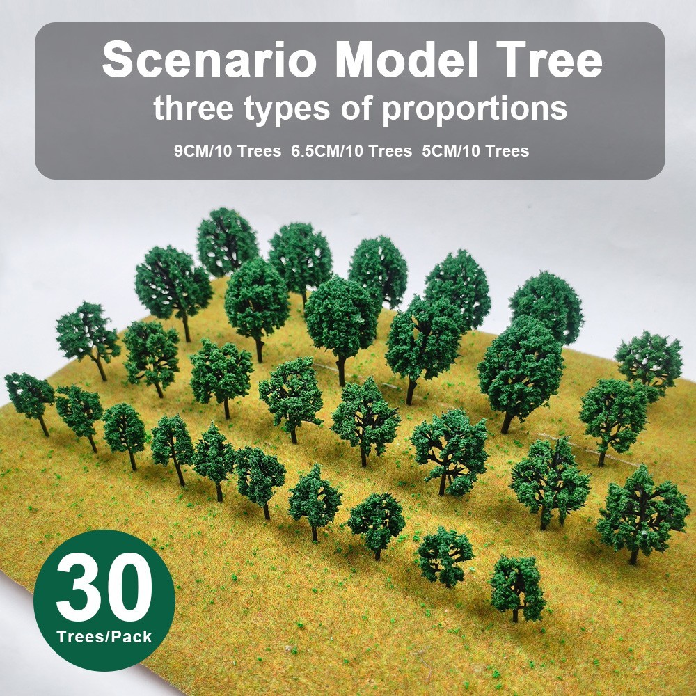 Mini Model Trees Set 30/50PCS Mixed Sizes for Train Layout Diorama Scenery