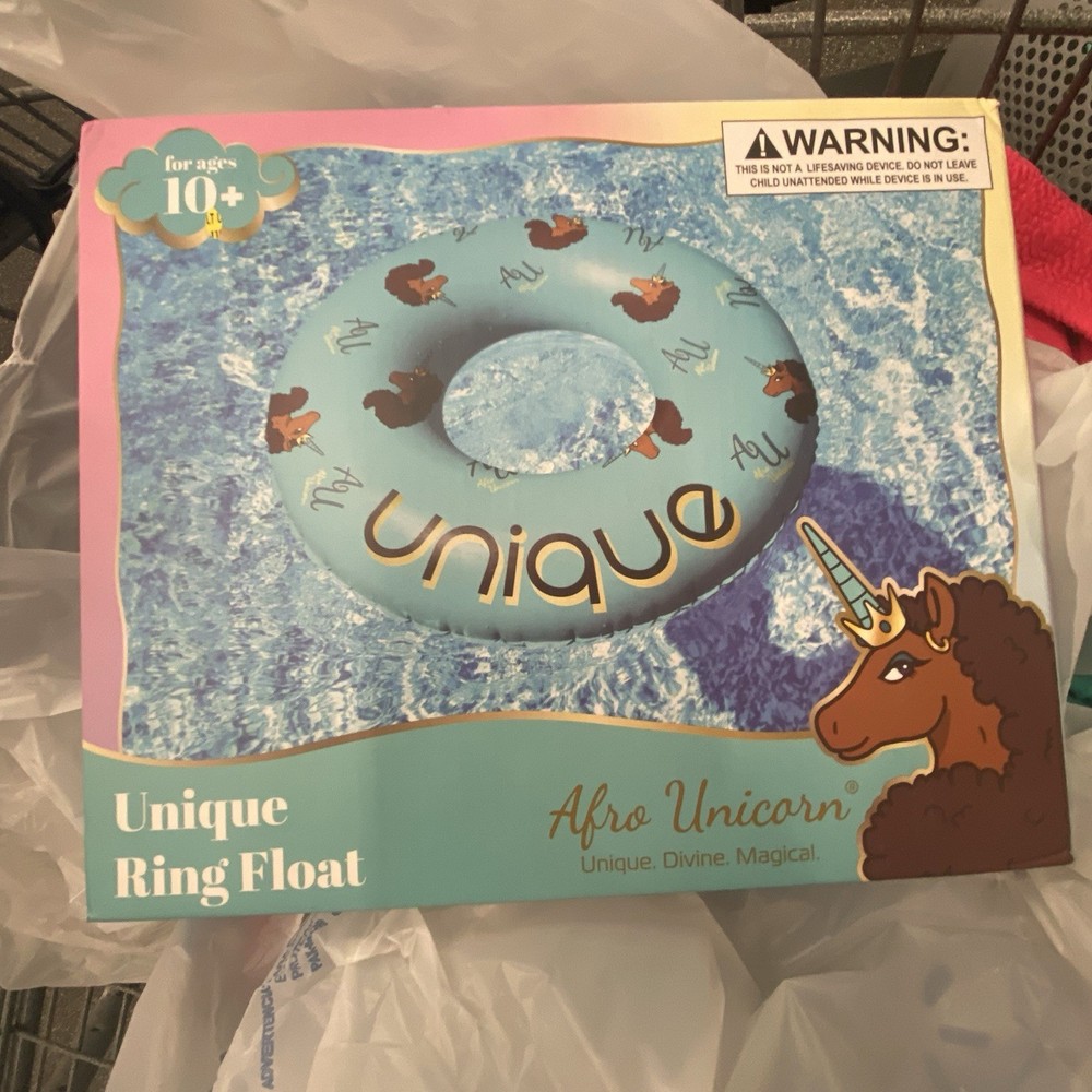 Unique Ring pool Float Afro Unicorn Blue