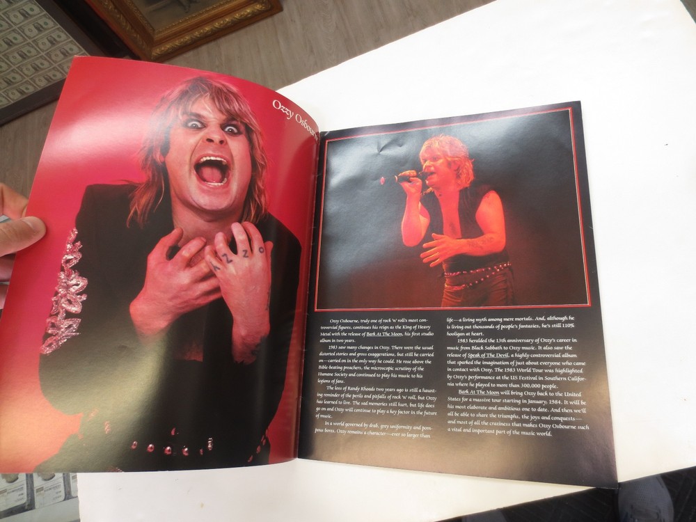 Ozzy Osbourne & Jake E. Lee Autographed Bark At The Moon World Tour 1984 Program