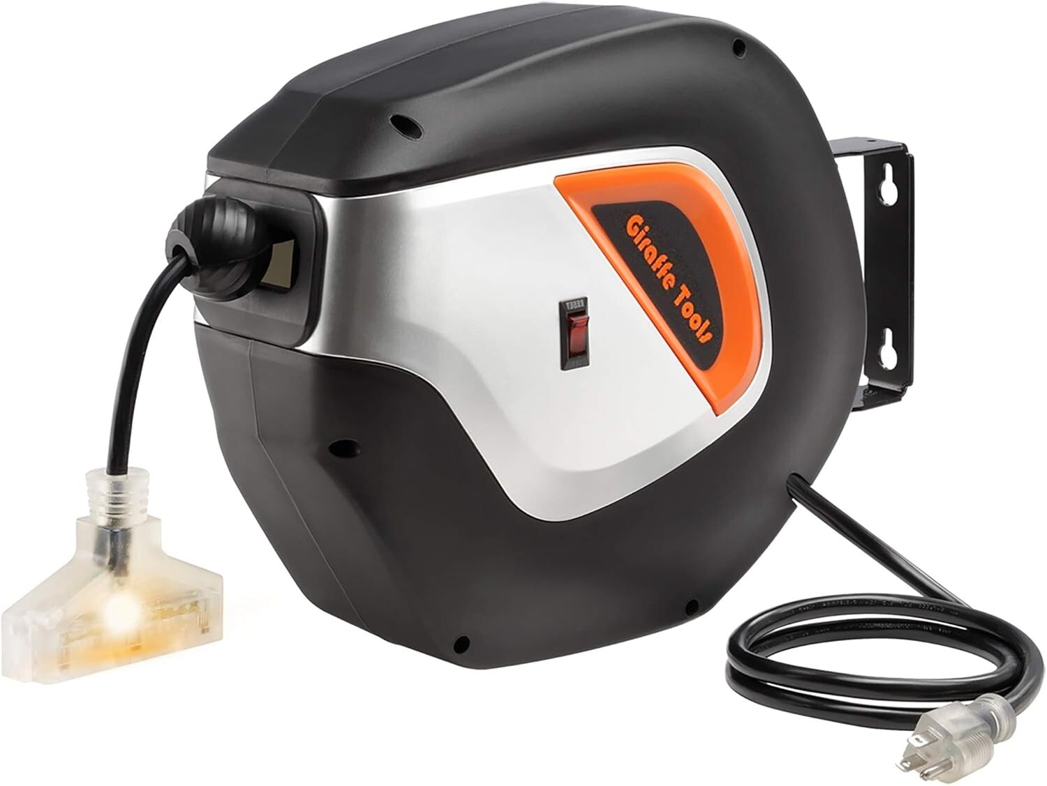Giraffe Tools Electric Cord Reel Retractable Extension Power Cord 12AWG/3C SJTOW