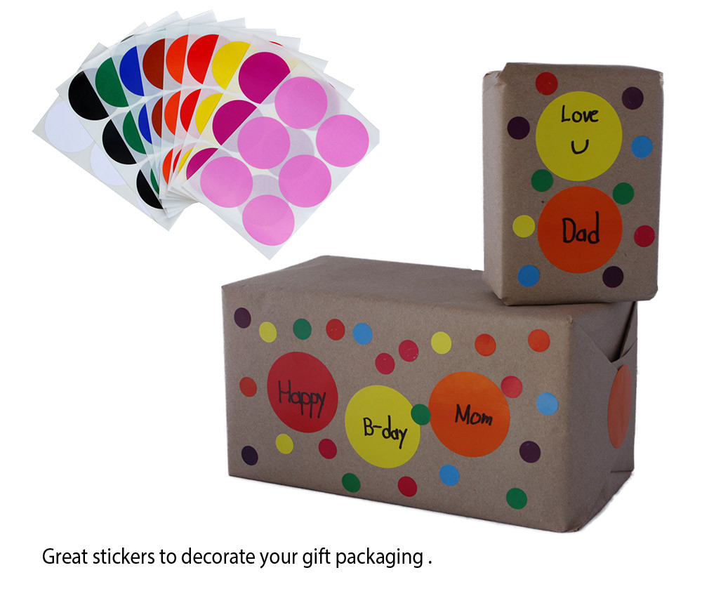 Round 2 Inch Colored Coding Stickers 50mm Dots Circle Adhesive Labels