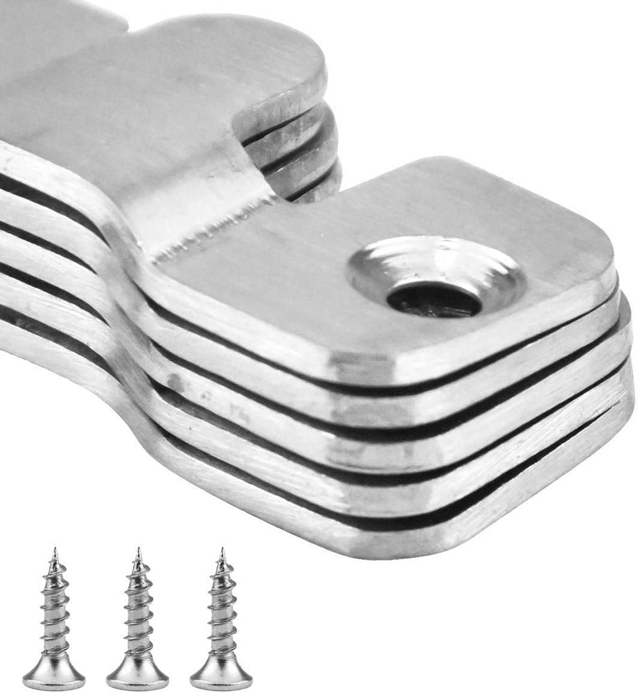 12Pcs Flush Mount Bracket, 45X20Mm Interlocking Picture Frame Hook, Stainless St
