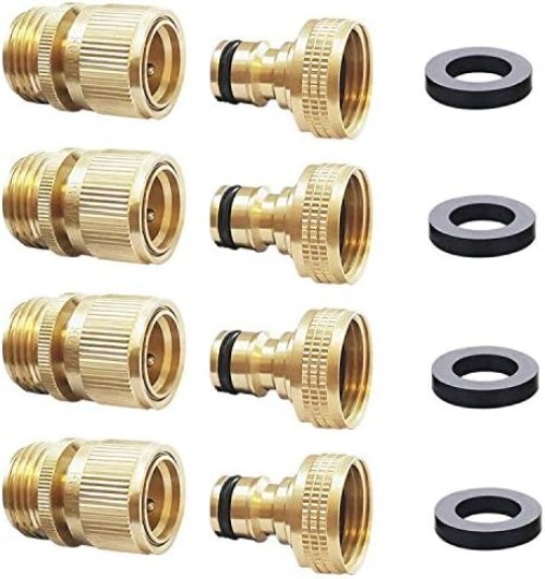 Solid Brass Garden Hose Quick Connect Set