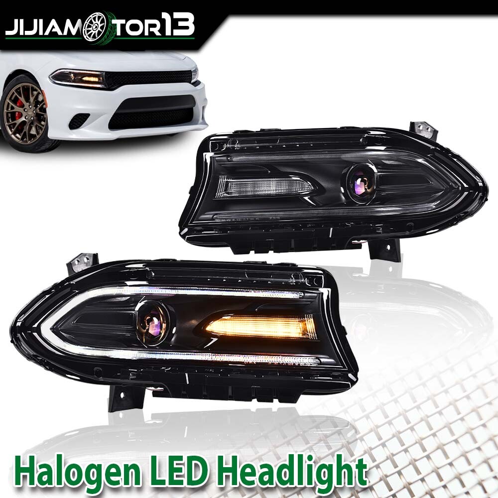 FIT FOR DODGE CHARGER 2015-2021 2022 HALOGEN HEADLIGHT LAMPS RIGHT + LEFT SIDE