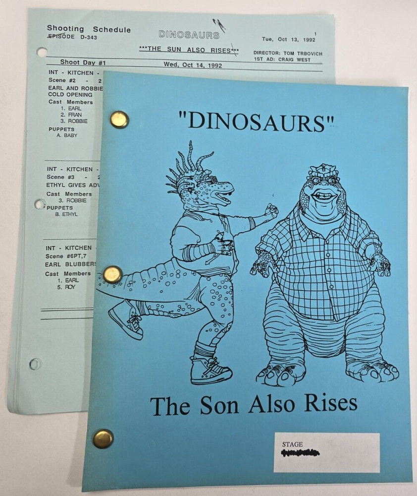 DINOSAURS / Dave Caplan 1992 TV Script, Jim Henson "The Son Also Rises"