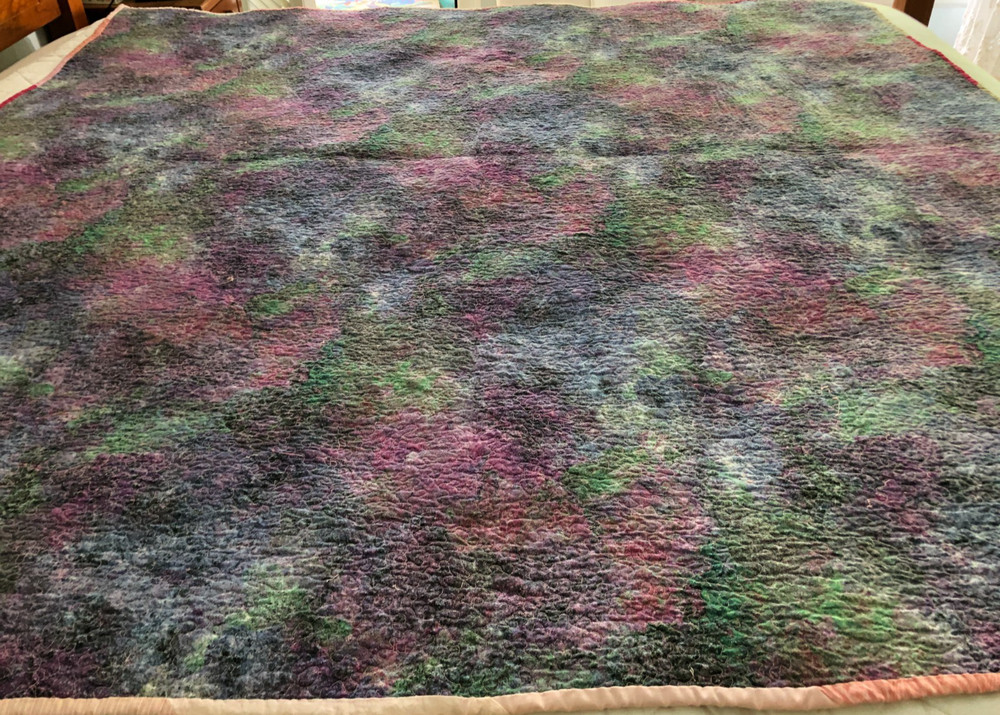 Patchwork Hand Stitched Quilt, "Small Blocks" Reversible