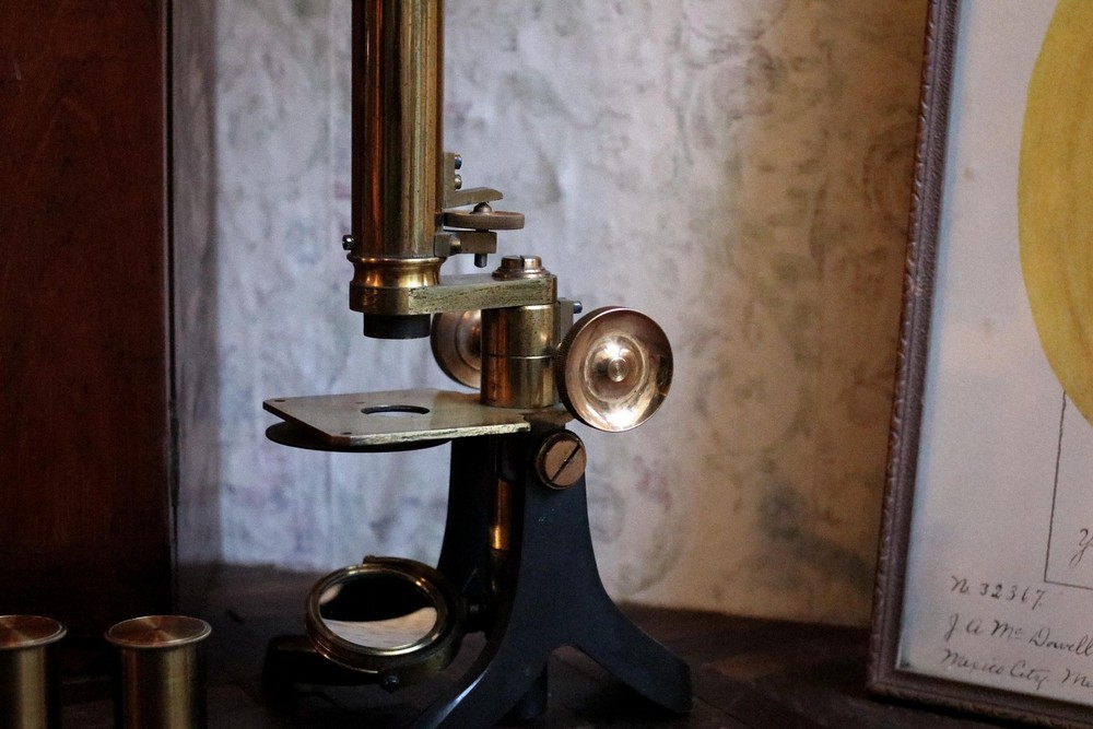 Antique 19th.C Brass Laboratory Microscope