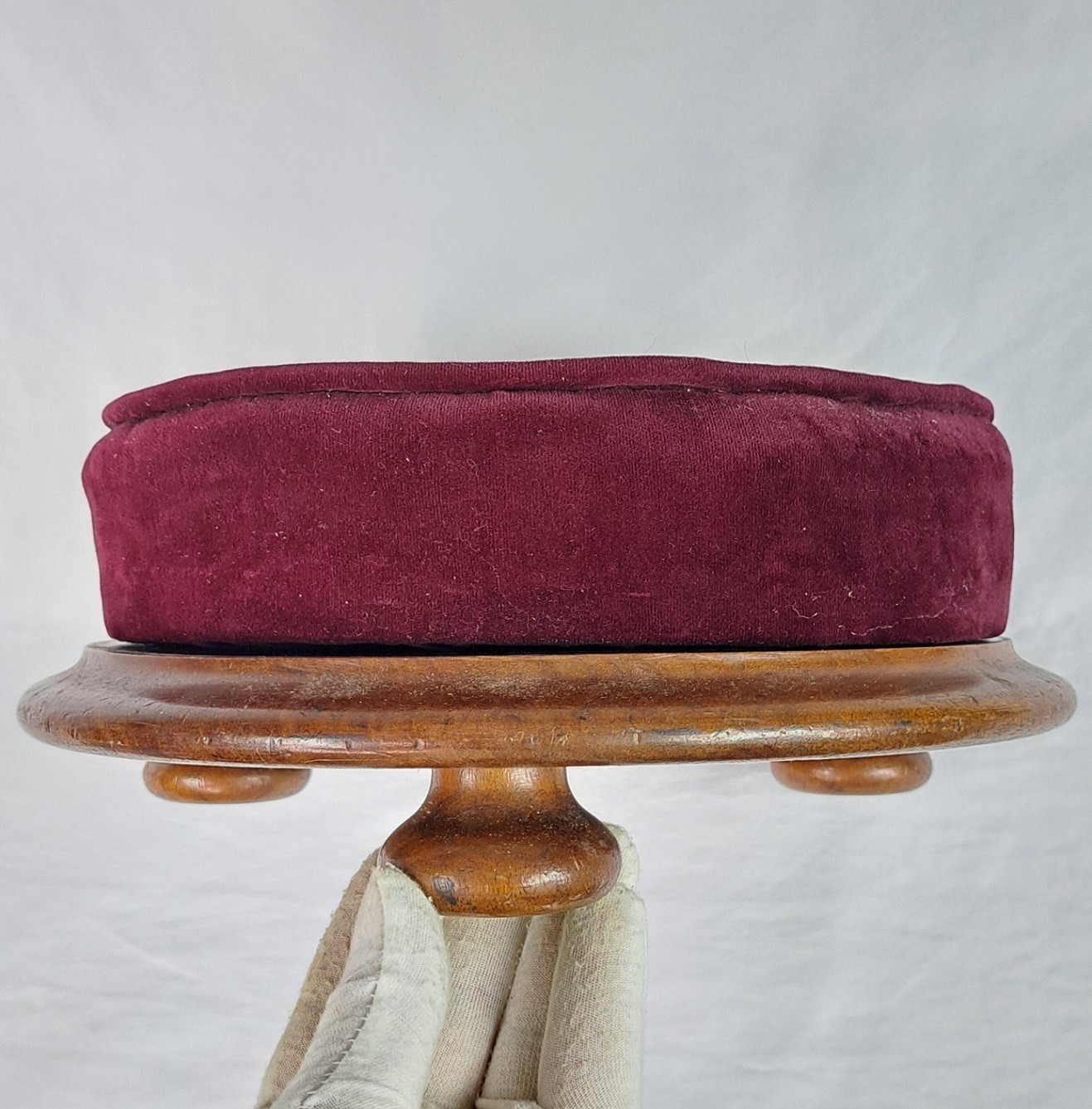 Antique Victorian Footstool Beaded Floral Needlework Tapestry Upholstery Ottoman