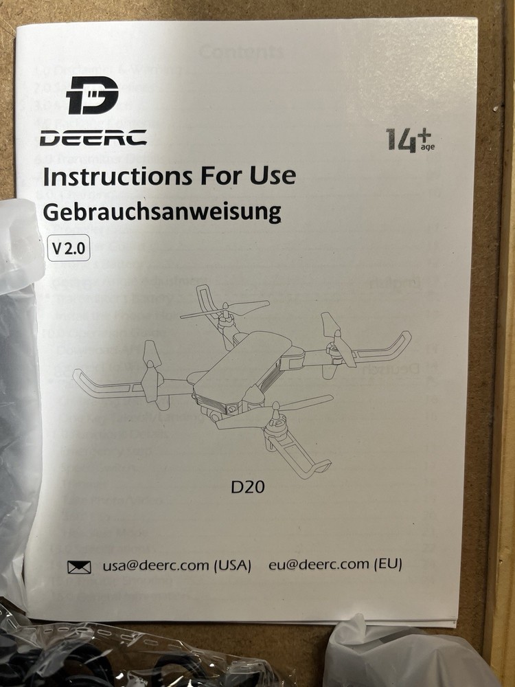 DEERC D20 Mini Drone Silver 720p HD FPV Camera New
