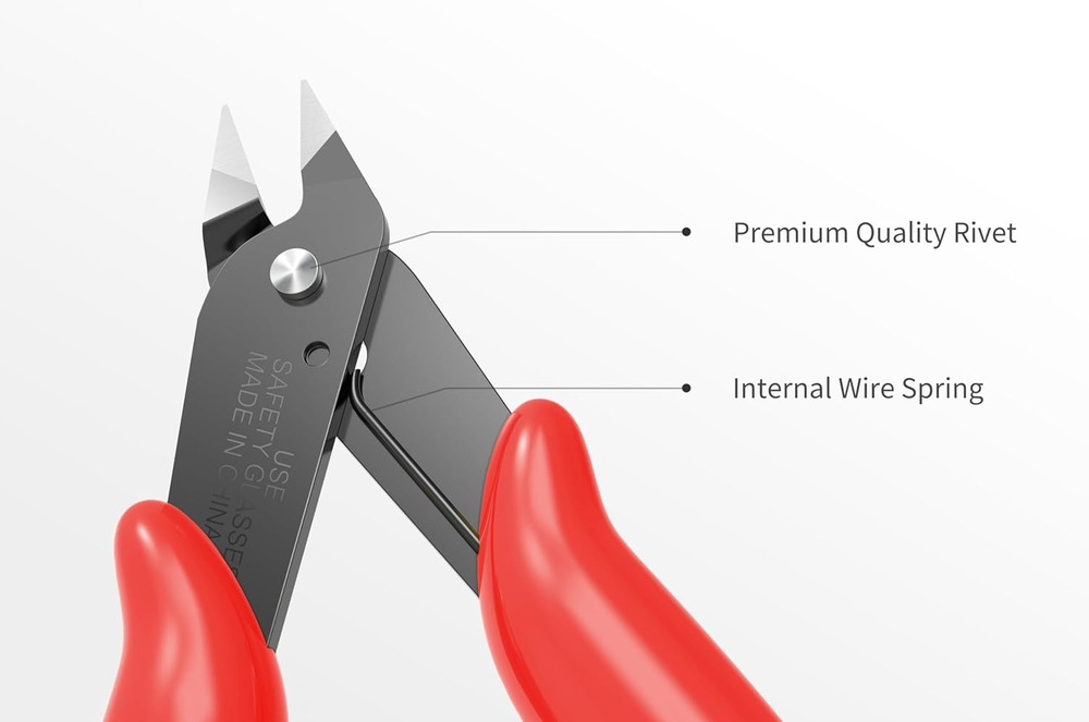 5Pcs Wire Cutters, Micro Flush Cutters with Spring, Wire Cutting Pliers, Wire Sn