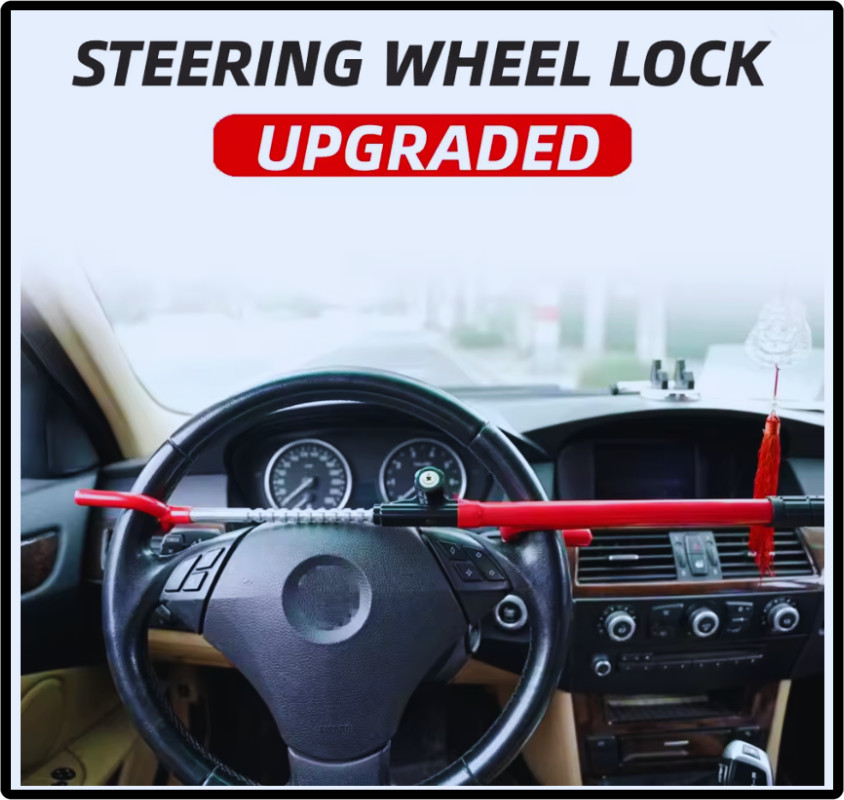 Steering Wheel Lock Heavy Duty Antitheft Device Car Security Lock With 2 Keys