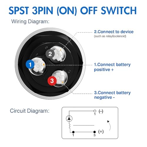 Universal 12V-24V/50A SPST Momentary Start Switch, Push Start Ignition Switch,