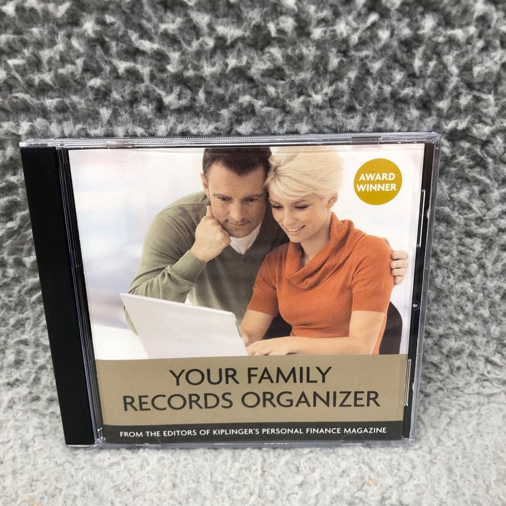 Kiplinger's Your Family Records Organizer Software CD-ROM Windows Mac