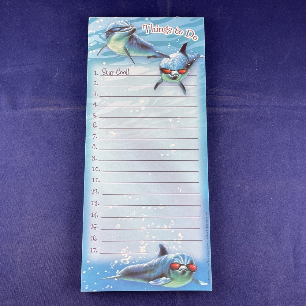 Dolphin Things To Do Notepad Stay Cool Open Package Probably 75 Sheets