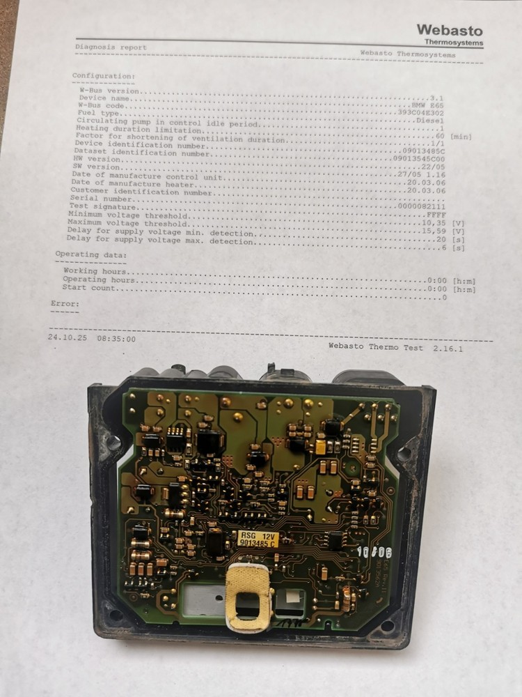 Webasto TTC BMW E65-ECU 9013485 C