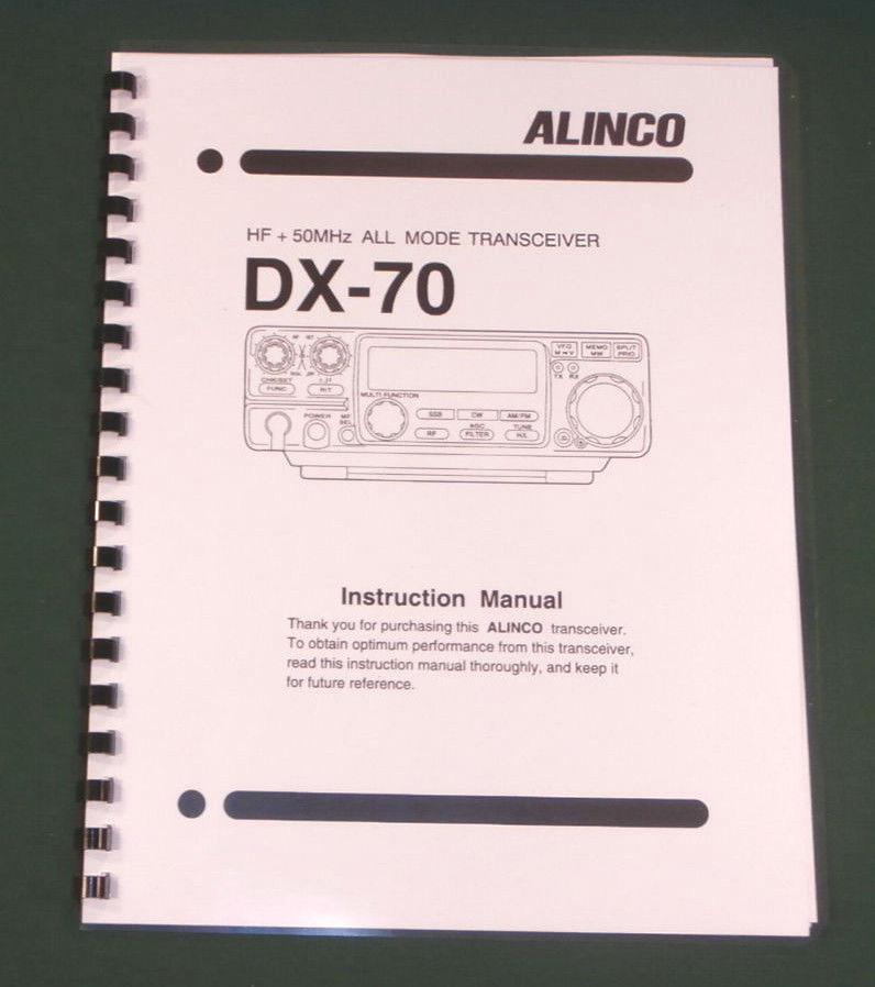 Alinco DX-70 Instruction Manual - comb bound & protective covers !