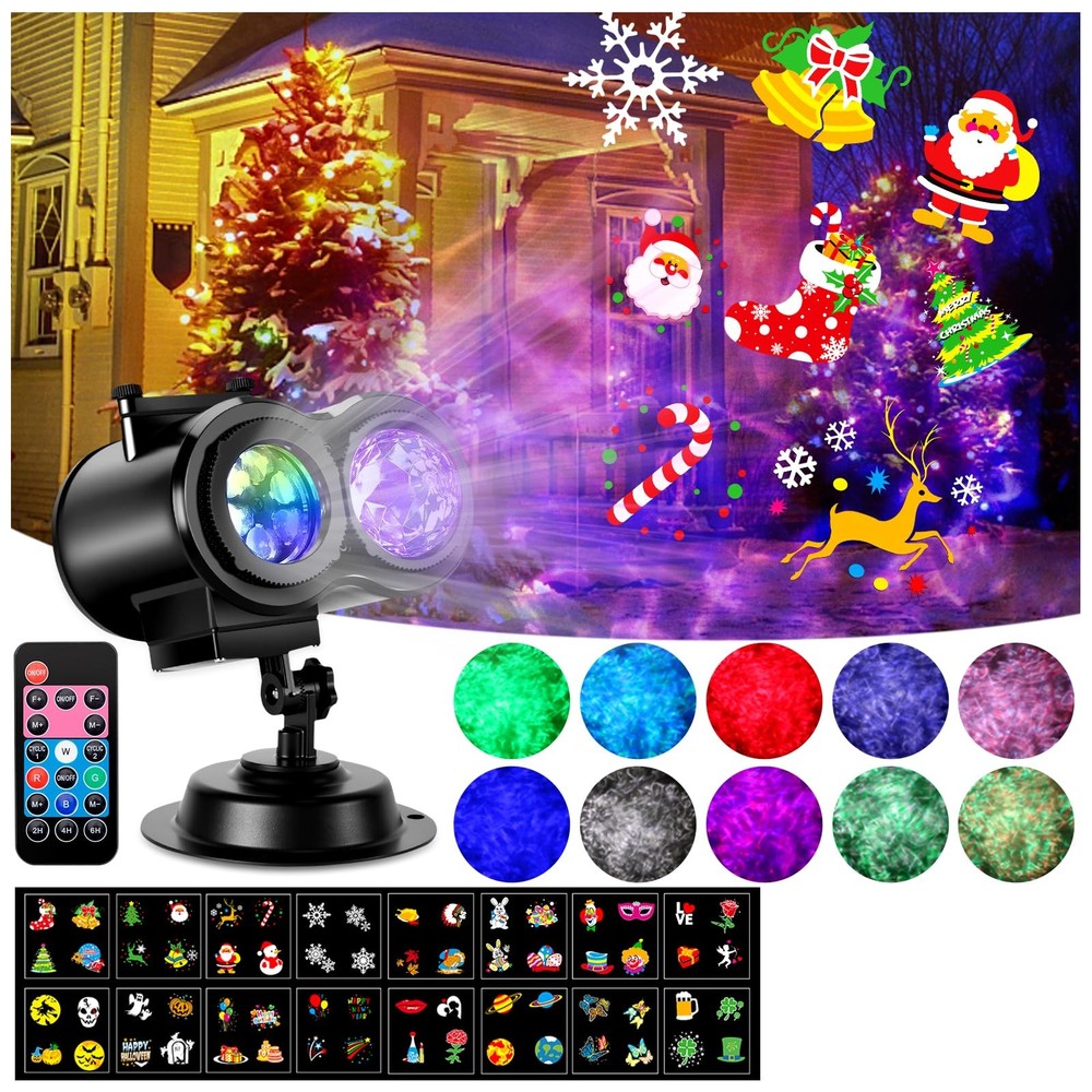 Christmas Projector Lights,HD Wave Ocean Effect LED Projector with 16pc Slide...
