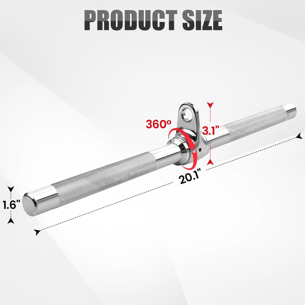 Straight Rotating Bar, 360° Rotating Straight Pull Down Bar Cable Machine Att...