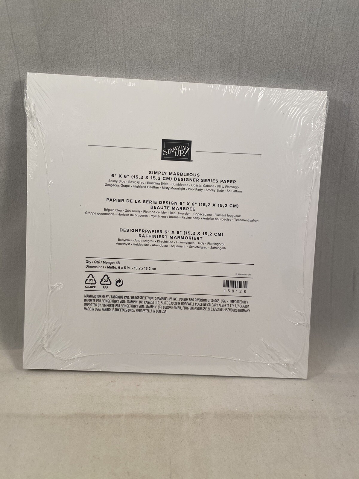 SIMPLY MARBLEOUS Designer Series Paper DSP Stampin Up Full Pack 48 Sheets 6x6