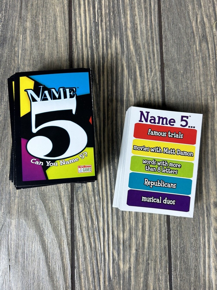 2009 Name 5 Game Replacement Piece Part Cards