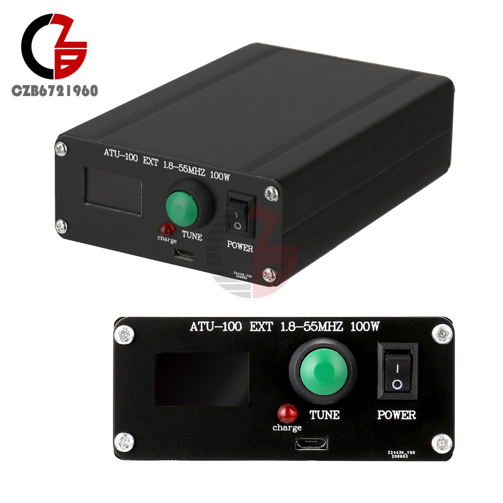 Auto Antenna Tuner 100W 1.8-50MHz 0.96''/0.91" OLED Display ATU-100 with Shell
