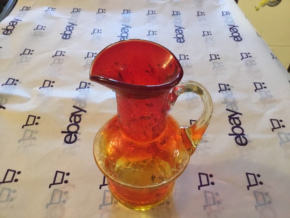 Small crinkle glass pitcher
