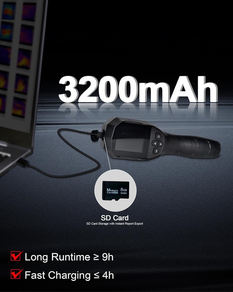 High-Resolution Dual-Light Thermal Imaging Camera with 9H Battery Life