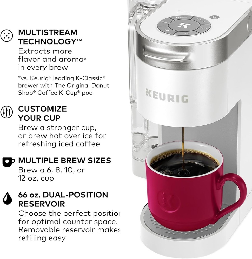 K-Supreme Single Serve K-Cup Pod Coffee Maker, MultiStream Technology, 4 Brew...