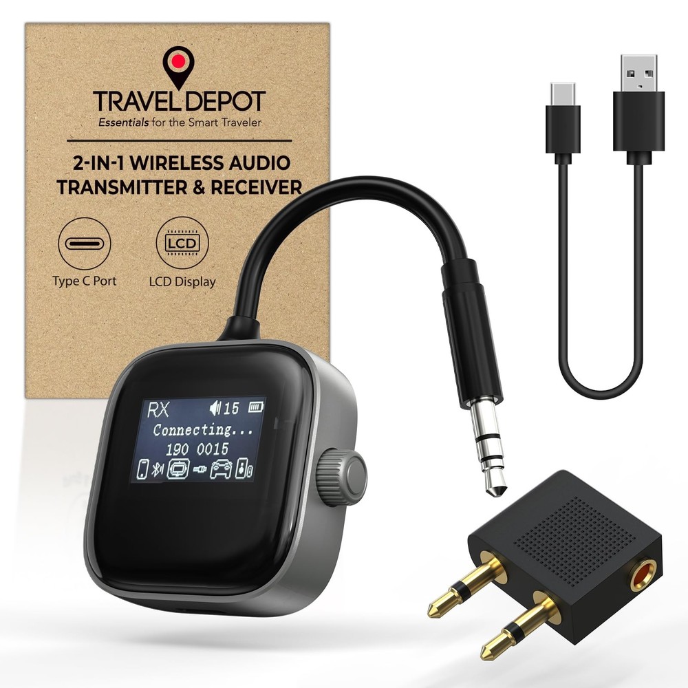 Airplane Bluetooth Transmitter Receiver for 2 Compatible w/AirPods Wireless H...