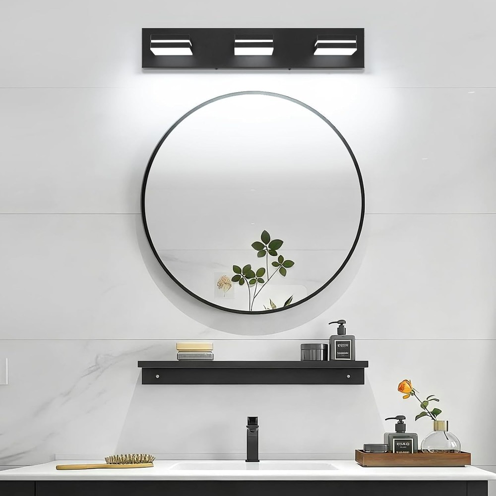 Matte Black 24-Inch Bathroom Wall Lighting