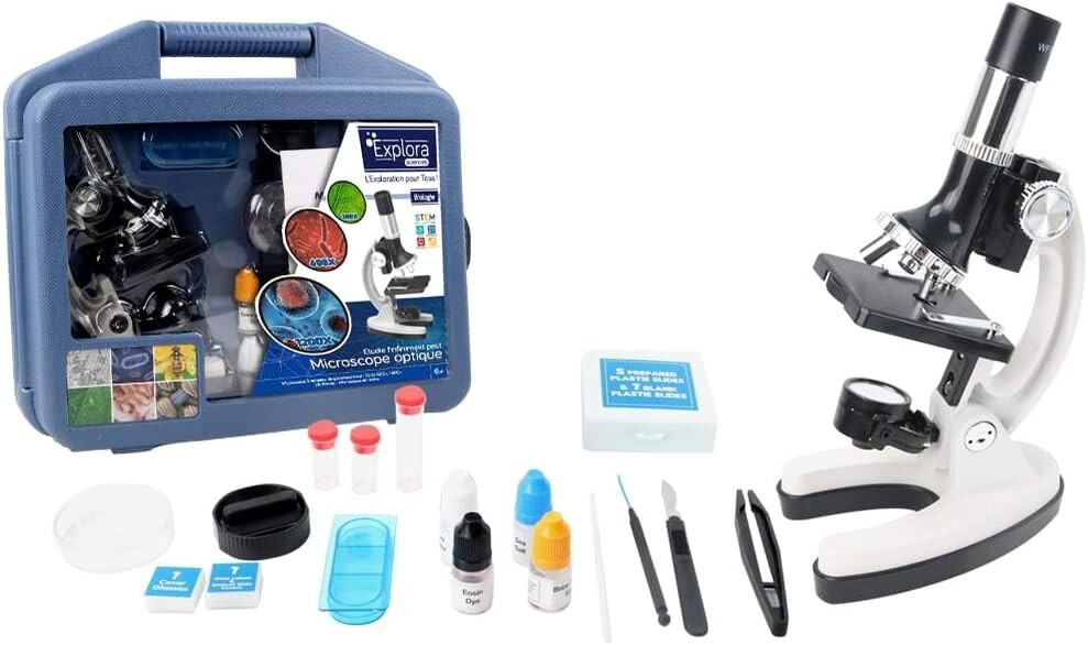 28 Pc Microscope Set 1200x With Black Carry Case Explore The World  Observation