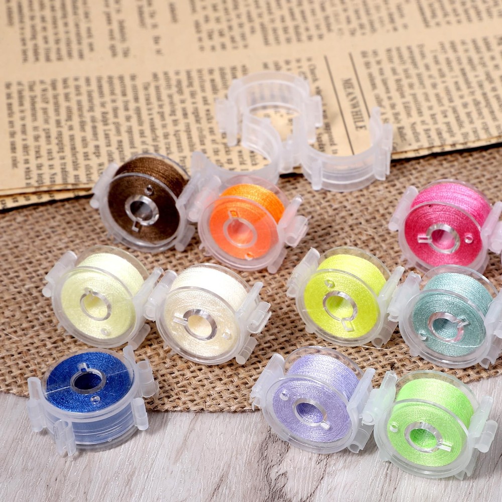 Sewing Bobbin Clips, 50 Pcs Clear Holder Plastic Tool White