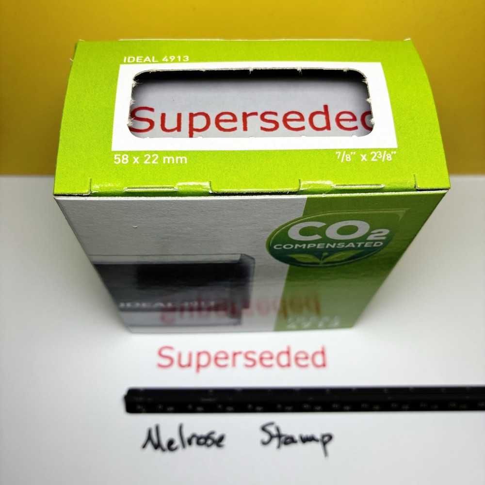 Superseded Rubber Stamp Red Ink Self Inking Ideal 4913