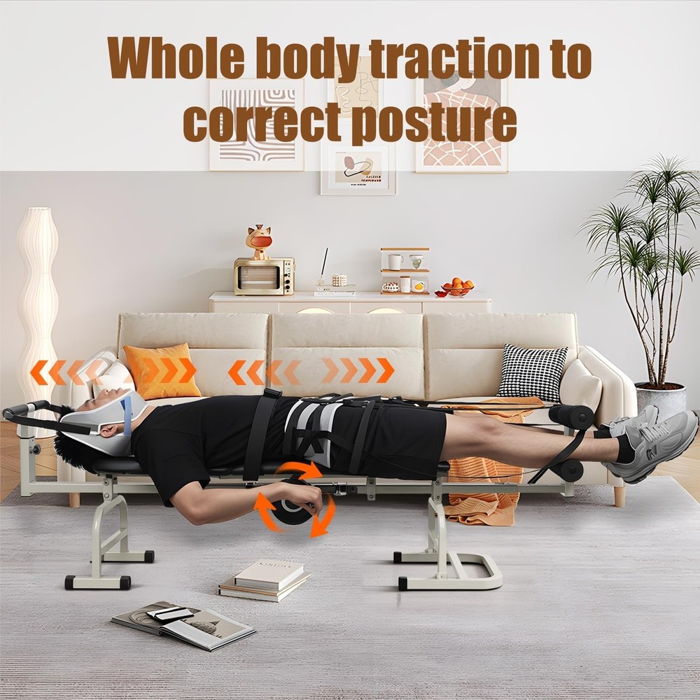 Non-Inversion Spinal Decompression Device - Cervical & Lumbar Traction Bed w/...
