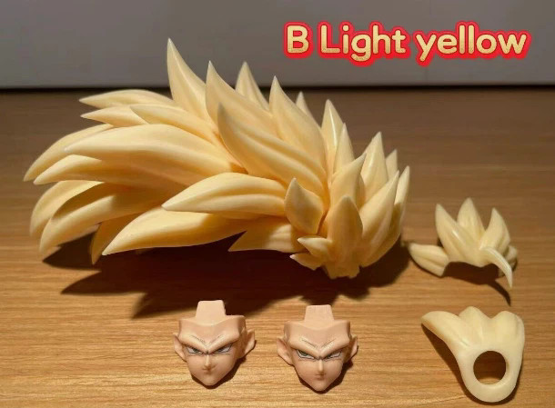 Custom 1/12 Scale shf Son Goku Super Saiyan SSJ3 Hair Head Sculpt Accessories